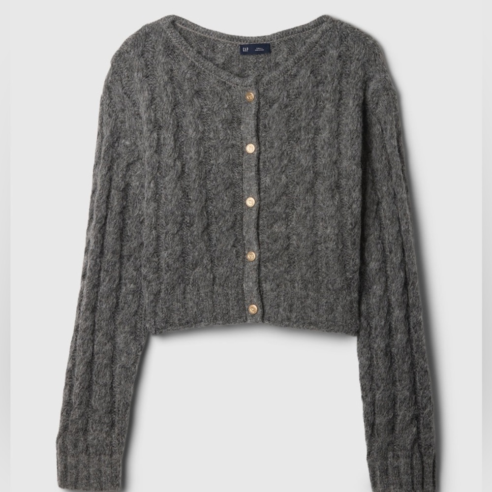 Cult Gaia x Gap Cropped Cable-Knit Cardigan, NWT